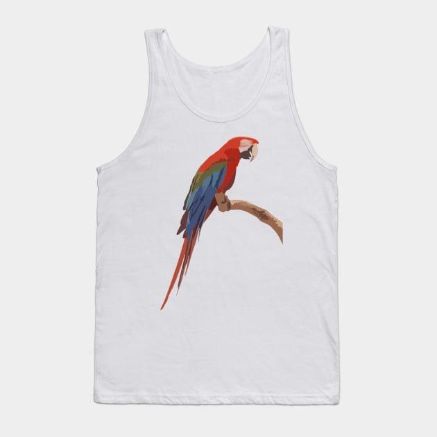 Red and Green Macaw Digital Painting Tank Top by gktb